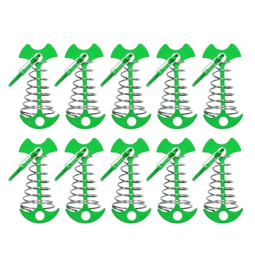 10pcs Deck Bullks Board Zelt Stakes Windschutz Federanker Fischknochen Deckanker Peg Fischknochen Guyline Kabel Einstellbar Einstellbares Peg Tragbares Zelt Antikorrosion von XIAOQENAN