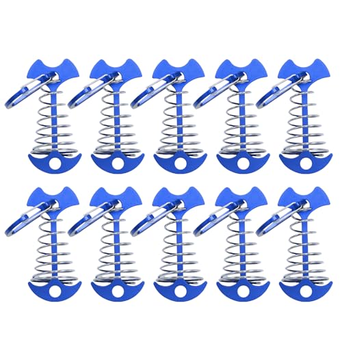 10pcs Deck Bullks Board Zelt Stakes Windschutz Federanker Fischknochen Deckanker Peg Fischknochen Guyline Kabel Einstellbar Einstellbares Peg Tragbares Zelt Antikorrosion von XIAOQENAN