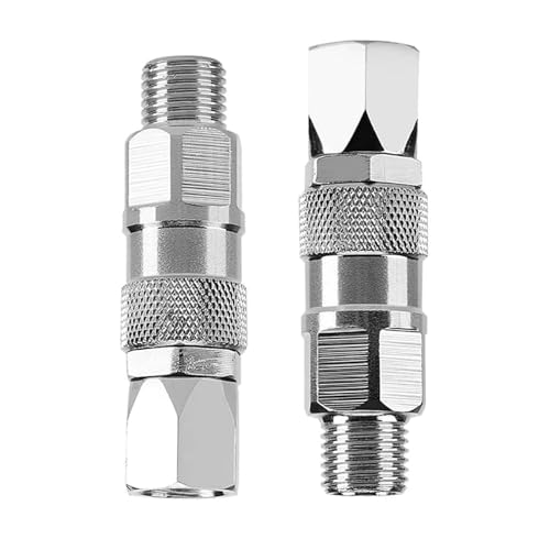 2pieces 1/4inch Edelstahl Schwebungen Fugen Für Luftlose Lacksprühgeräte 360 Grad Dreh Schlauchanschläge Wirbelgelenk Für Luftless Lacksprühgerät von XIAOQENAN