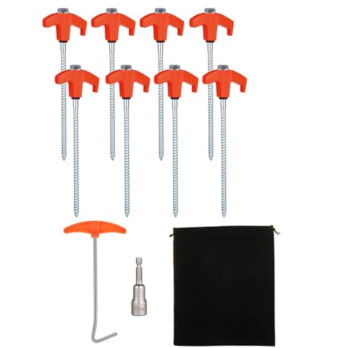 8pcs Campings Zeltstift Mit Sechskantböcken Freien Freien Erdnadel Schraube Stakes Stakes Wanderwanderungen Zelt Pin Outdoor Campings Einfach Zu Bedienen von XIAOQENAN