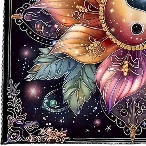 Blumenscheibe Tarots Tischdecke Gotteskarten Tisch Stoff Wandteppich Astrologie Hexerei von XIAOQENAN