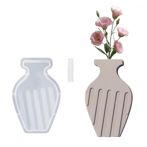 Geometrische Vase Formen Silikontextur Silikon Crafting Formen Perfekt Für Handherstellung Pflanzer Und Zementprojekte Vase Harzform Mit Streifen von XIAOQENAN