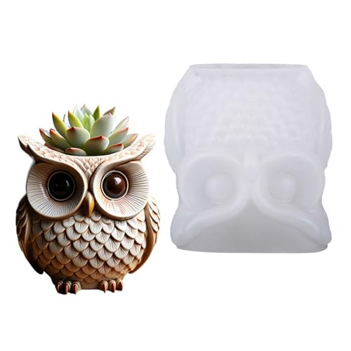 Owl Silikonform Für Harzplantagenbesitzer Und Betonarbeit Wiederverwendbare Nicht Stick Bougie Behälter Design Silikonpflanzerform Für Sukkulenten von XIAOQENAN