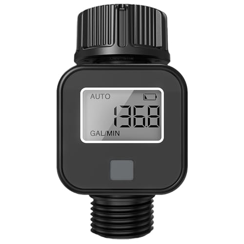 XIAOQENAN Digitales Wasserströme Messgerät 3/4 "Gewinde Tap Anschluss Freien Gartenschlauch Wasserverbrauch Flüsse Rate Tester Flussmesser Gartenschlauch von XIAOQENAN