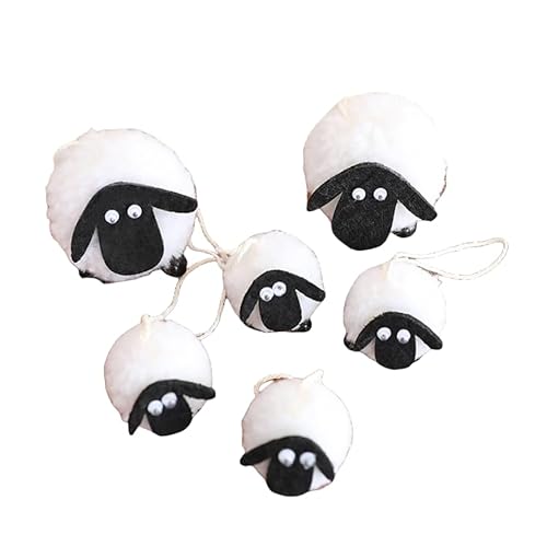 Osterdeko Schwarz-Weiß Lamm Hängende Ornament 2 Groß 4 Klein 6 Stück Osterdeko Schwarz-Weiß Lamm Hängende Ornament 2 Groß 4 Klein 6 Stück von XIAOQIXI