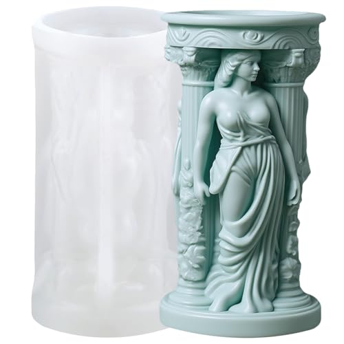 XIAOSHUI Athena Göttin Statue, Kerzenform, Göttin, Porträt, Zylinderharz, Gieß-Silikonformen für Kerzenherstellung, Aromatherapie, Kerzen, Gips, Polymerton, Basteln, Kerzen, Heimdekoration XIAOSHUI Athena Göttin Statue, Kerzenform, Göttin, Porträt, Zylinderharz, Gieß-Silikonformen für Kerzenherstellung, Aromatherapie, Kerzen, Gips, Polymerton, Basteln, Kerzen, Heimdekoration von XIAOSHUI