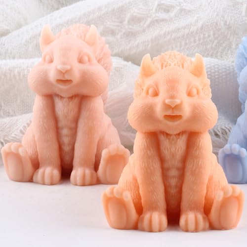 XIAOSHUI Eichhörnchen Kerzenform Eichhörnchen Tierform Eichhörnchen Kerze Silikonformen Eichhörnchen Resin Gussform Für Kerzen Heimdekoration Kerzenherstellungsform Aromatherapie Gipskerzen Ton von XIAOSHUI