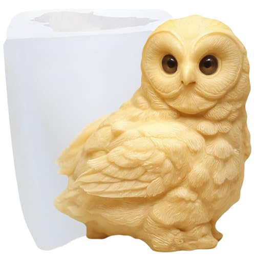 XIAOSHUI Eulen Kerzenform Tier Eule Silikon Kerzenformen Tierharz Gussform Für DIY Kerzenherstellung Heimdekoration Aromatherapie Kerzen Wachs Gips Polymer Ton Basteln von XIAOSHUI