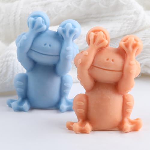 XIAOSHUI Frosch Kerzen Silikon Form Frosch Tier Harz Guss Formen Für DIY Kerzen Herstellung Aromatherapie Kerzen Wachs Gips Polymer Clay Basteln Heim Dekoration von XIAOSHUI