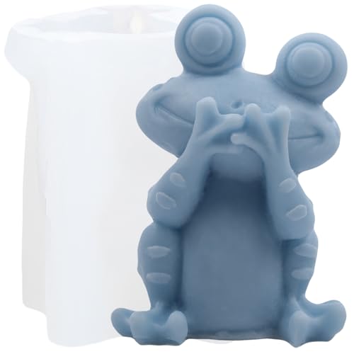 XIAOSHUI Frosch Kerzenformen Tierfrosch Kerzen Silikonform Für Selbstgemachte Kerzenherstellung Polymer Ton Basteln Harzguss Heimdekoration Aromatherapie Gipskerze von XIAOSHUI