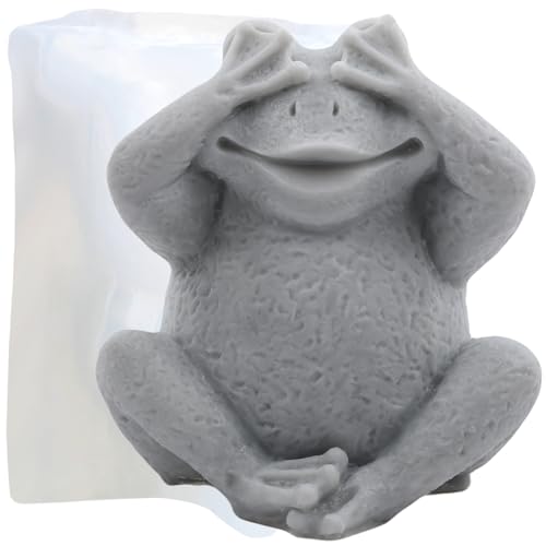 XIAOSHUI Frosch Kerzenformen Tierkerzen Frosch Silikonform Tierharz Gussform Für DIY Kerzenherstellung Heimdekoration Polymer Ton Handwerk Aromatherapie Gipskerze von XIAOSHUI