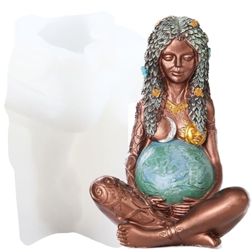 XIAOSHUI Göttin Mutter Erde Kerzenform Mutter Erde Kerzen Silikon Formen Mutter Erde Harz Gussform Für Kerzen Heimdekoration Form Kerzenherstellung Form Aromatherapie Gips Kerzen Ton Handwerk von XIAOSHUI