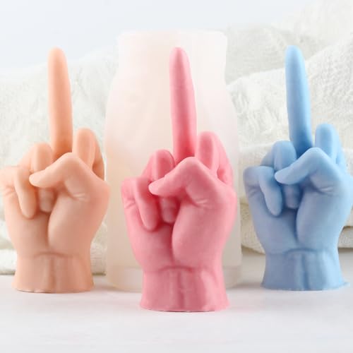 XIAOSHUI Handförmige Silikonform Gesten Kerzenform Mittelfinger Gesten Kerzenform Mittelfinger Harzgussformen Für Kerzen Heimdekorationsform Kerzenherstellung Wachskerzen Harz Und Tonhandwerk von XIAOSHUI
