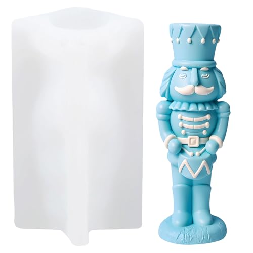 XIAOSHUI Nutcracker Candle Mold Nutcracker Resin Casting Silicone Molds for Candle Making Aromatherapy Candles Gypsum Clay Craft Candle Home Decorate von XIAOSHUI