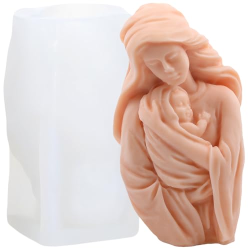 XIAOSHUI Silikonform Für Kerzen Der Jungfrau Maria Madonna Jesuskind Familie Kunstharzgussformen Für Die Herstellung Von Selbstgemachten Kerzen Aromatherapie Kerzen Wachs Gips Polymerton Basteln XIAOSHUI Silikonform Für Kerzen Der Jungfrau Maria Madonna Jesuskind Familie Kunstharzgussformen Für Die Herstellung Von Selbstgemachten Kerzen Aromatherapie Kerzen Wachs Gips Polymerton Basteln von XIAOSHUI