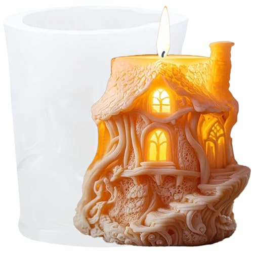 XIAOSHUI Tree House Candle Mold Tree House Resin Casting Silicone Molds for Candle Making Aromatherapy Candles Gypsum Clay Craft Candle Home Decorate von XIAOSHUI