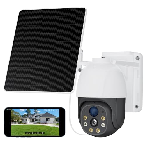 XIAOVV 4G LTE Solar Überwachungskamera Outdoor, 5MP Farb-Nachtsicht,Cloud Edge Kamera Outdoor,IP66 wasserdicht, Überwachungskamera ohne Kabel, Überwachungskamera außen mit Licht (P5 Plus) von XIAOVV