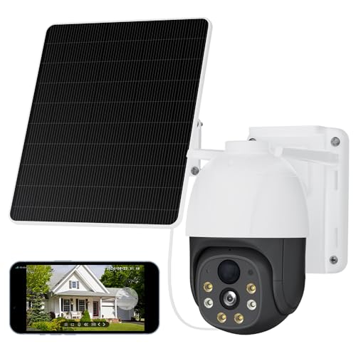 XIAOVV 4G LTE Überwachungskamera Aussen Akku mit SIM Karte,Solar Outdoor-Kamera,4MP Auflösung,10.000 mAh Akku,360° Drehung,IP65 wasserdicht,PIR Erkennung,2-Wege-Audio, (P5 Plus) von XIAOVV