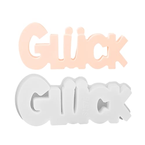 XIAOXIAOYU Alphabet Form, Viel Glück Deutsche Buchstaben Epoxidharz Form, Wiederverwendbare Antihaft-Silikonformen Für Gipsdekoration Haus Deko Bastelideen von XIAOXIAOYU
