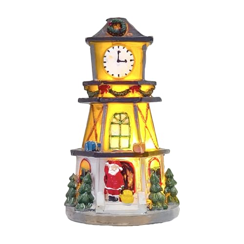 XIAOXIAOYU Beleuchtetes Weihnachtsdorf, Schreibtisch Beleuchteter Uhrturm Dekoration, Weihnachtstisch Deko Für Wohnzimmer, Schlafzimmer & Fensterdekoration XIAOXIAOYU Beleuchtetes Weihnachtsdorf, Schreibtisch Beleuchteter Uhrturm Dekoration, Weihnachtstisch Deko Für Wohnzimmer, Schlafzimmer & Fensterdekoration von XIAOXIAOYU