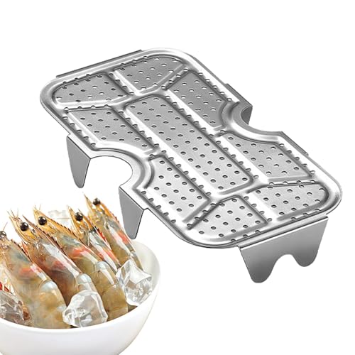 XIAOXIAOYU Camping-Dampfgarer-Einsatz, Dampfgarer-Einsatz, Dampfgarer, Edelstahl-Dampfgarer, Multifunktions-Dampfschale, unteres Netz, Dampfblech von XIAOXIAOYU