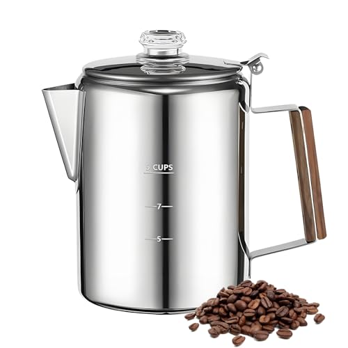 XIAOXIAOYU Camping-Kaffeekanne | Edelstahl-Kaffeekanne Camping | Tragbare Maschine mit kompaktem Vintage-Design für Camping, Strand, Familie und Freunde Versammlungen von XIAOXIAOYU
