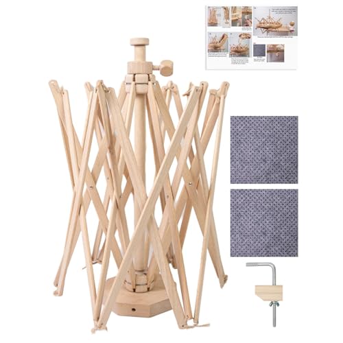 XIAOXIAOYU Handarbeit Garnknäuelwickler Mit Regenschirm Design Für Einfaches Aufwickeln | Strick Und Häkelgarnhalter,Halter aus Holz Zubehör für Strickaccessoires Unterstützung Handarbeit Liebhaber von XIAOXIAOYU