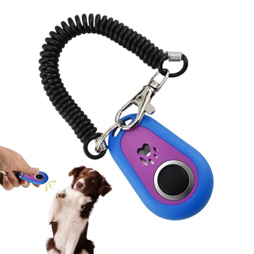 XIAOXIAOYU Hundetraining Clicker,Zweifarbiger Welpen-Clicker Hundetrainer | Verhaltensunterstützung Mit Handgelenkband, Tragbares Ovales Design Für Kleine Mittelgroße & Große Tiere von XIAOXIAOYU