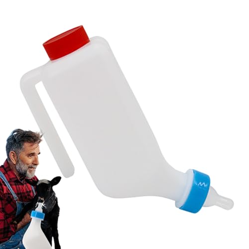 XIAOXIAOYU Lamm Trinkflasche - Fütterflaschen mit Skala für Lämmer - 800ml Flasche für die Fütterung und Aufzucht von Kleintieren mit ergonomischem Griff für Jungtiere wie Schafe Ziegen und Welpen von XIAOXIAOYU