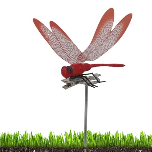 XIAOXIAOYU Libellen-Clips, Libellen-Deko-Pfähle, kreativ, wasserabweisend, für Weg, Terrasse, Garten, Ornamente für Weihnachtsdekoration, Übertopf von XIAOXIAOYU