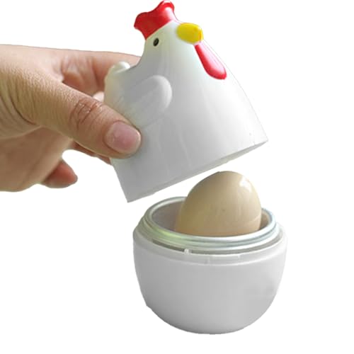 XIAOXIAOYU Mikrowellenübergreifender Eierkocher, pochierter Eiermacher | Pochierte Eierkocher Mikrowelle | Hühnchenförmig tragbares, mikrowavierbarer Küchendampfer mit schnellem Kochen Frühstück von XIAOXIAOYU