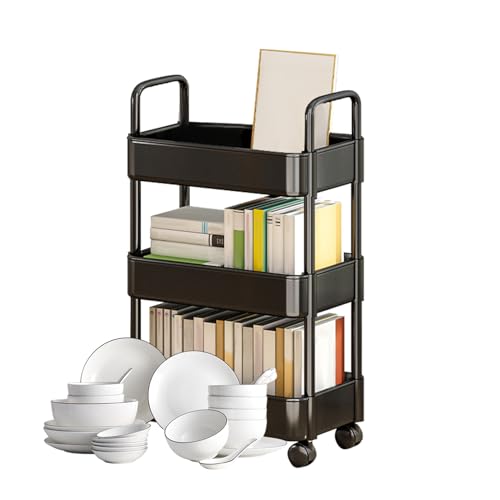 XIAOXIAOYU Rollwagen, Rollwagen, 3/4-stöckiger Mehrzweck-Aufbewahrungswagen auf Rädern, multifunktionale Aufbewahrungsregale für Küche, Badezimmer, Waschküche von XIAOXIAOYU