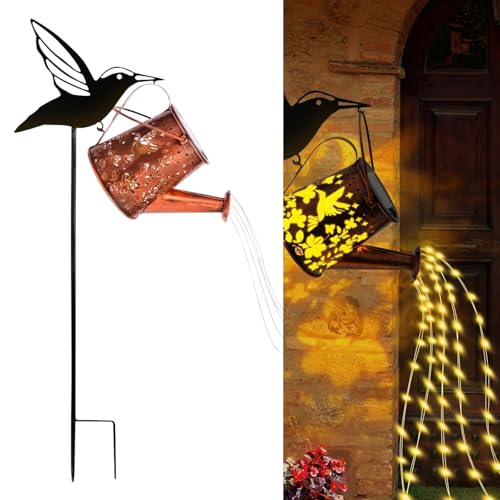 XIAOXIAOYU Solargießkanne Mit Licht - Kolibri Gießkanne Solarlaterne,Wetterfeste Solarleuchte Für Garten Terrasse Rasen Vorgarten XIAOXIAOYU Solargießkanne Mit Licht - Kolibri Gießkanne Solarlaterne,Wetterfeste Solarleuchte Für Garten Terrasse Rasen Vorgarten von XIAOXIAOYU