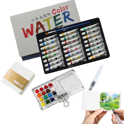 XIAOXIAOYU Wassermalfarben Set | Aquarell Tuben Set | Farbpalette Ausrüstung Für Anfänger, Hobby- Und Profikünstler, Liebhaber von XIAOXIAOYU