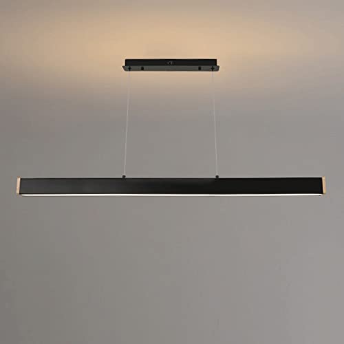 Lineare rechteckige Pendelleuchte, Metallstangen-Hängelampe mit Acrylschirm, LED-Dimm-Kronleuchter, lange Streifen-Hängelampen for das Esszimmer, minimalistische Hängeleuchten for Kücheninseln(Dark,12 von XIAOYIWIN