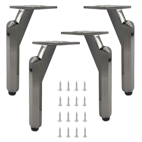 XIAOYIWIN DIY Metall-Möbelbeine, Set mit 4 robusten Sofa-Stützfüßen aus Aluminiumlegierung for Couchtisch, Schreibtisch, Nachttisch(A) von XIAOYIWIN