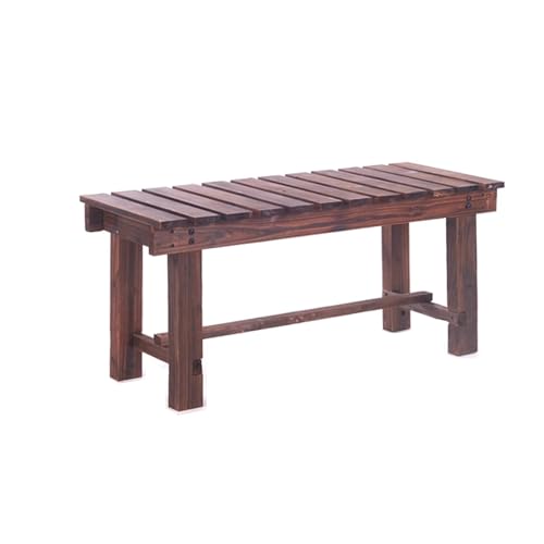 XIAOYIWIN Gartenbänke for den Außenbereich ohne Rückenlehne aus Massivholz, Verandabank, Lattenrost-Design, for Garten, Terrasse, Veranda, Eingangsbereich(90 * 35 * 40cm) von XIAOYIWIN