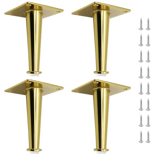 XIAOYIWIN Metall-Möbelbeine, 4er-Set Offee-Tischschrank-Stützbeine Moderner Möbel-Ersatzfüße mit Schraube(A,12CM) von XIAOYIWIN