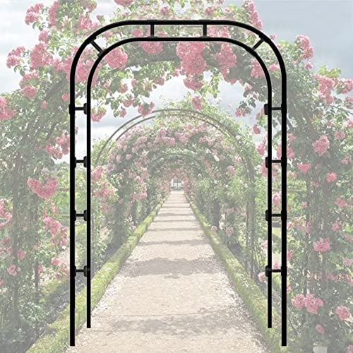 XIAOYIWIN Robuster Gartenbogen for den Außenbereich, stabiler Rosenbogen, Pergola-Laube aus Metall, Hochzeitsbogen-Gehweg, Stützrahmen for Partydekoration, for alle Arten von Kletterpflanzenreben(Blac von XIAOYIWIN