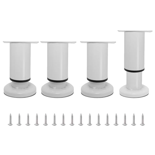 XIAOYIWIN Verstellbare Möbelbeine, Set mit 4 Metall-Sofabeinen, runde Möbel-Ersatz-Stützfüße for Kommode, Couchtisch(White,3.15inch) von XIAOYIWIN