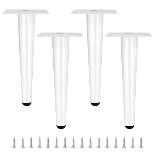 XIAOYIWIN Weiße Möbelbeine, rostfreies, wasserdichtes Metall-Set mit 4 Schrank-Ersatzstützbeinen for Tisch, Stuhl, Schreibtisch(D,30CM) von XIAOYIWIN