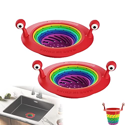 Monster Kitchen Sink Strainer, 2 Stücke Monster Küchenspüle Sieb, Küchenspüle Sieb Kleines Monster, Faltbarer mehrfarbiger Küchenrückstandsfilter, Abflusssieb Küchenspüle von XIAOYIYI
