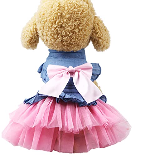 XIAOYU Hundekleider Haustier Bowknot Prinzessin Rock Sommer Denin Hundeweste Hemden Sommerkleid süße Hochzeitsfeier Kleider Haustierkleidung Bekleidung für kleine Hunde und Katzen, Rosa, M XIAOYU Hundekleider Haustier Bowknot Prinzessin Rock Sommer Denin Hundeweste Hemden Sommerkleid süße Hochzeitsfeier Kleider Haustierkleidung Bekleidung für kleine Hunde und Katzen, Rosa, M von XIAOYU