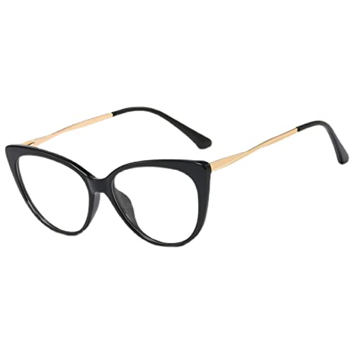 XIAOYUE Übergroße TR90 Katzenaugen Computer-Lesebrille, Damen Blaulichtfilter Lesehilfe mit Federscharnier (Color : Black, Size : 2.0 x) von XIAOYUE