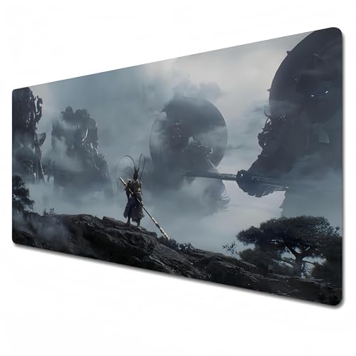XIAOYUN Black Myth Wukong Mauspad | Gaming-Mauspad Grau | XXL-Mauspad, Büro-Schreibtischunterlage, groß | Wasserdicht – rutschfest,35.4 x 15.7 x 0.1 in von XIAOYUN