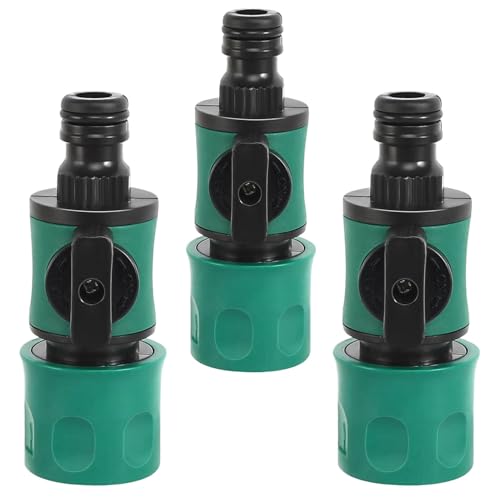 XIAQICA 3 Stück Gartenschlauch Kupplung Schnellkupplung Extender Regulierventil Anschluss ON/OFF Verbinder Schlauchkupplung für 1/2 Zoll Garten und Haus Wasserhahn Wasserschläuche Schnellverbinder von XIAQICA