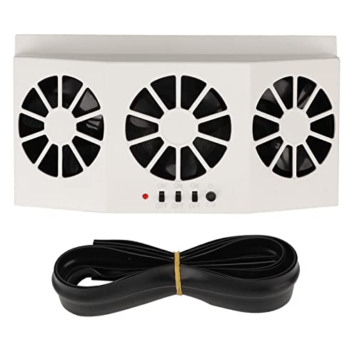 XIASABA 1 5W Solar angetriebenen Autobeatmungsgerät 3 Löcher Autosablüfter für Fahrzeugluftkreislauf mit Premium -ABS -Material Doppelkühlung Abgase Erfrischen Luft einfache (Weiß) von XIASABA
