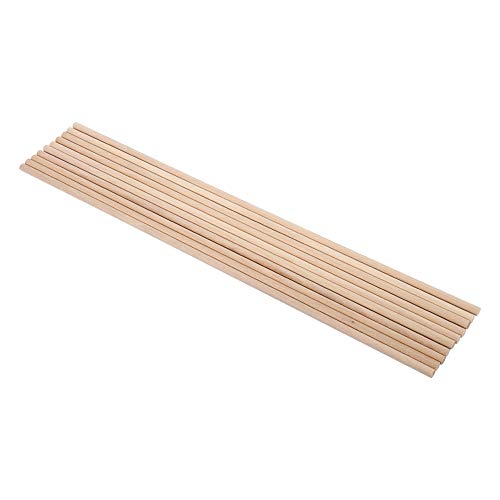 XIASABA Natürliche Holzstäbchen Rund 10 Stck Dübelstangen Holzstäbe Holzdübelstangen 30 cm Langer Bastelstab, DIYHolzstab fr Modellbau, Kunst und Handwerksprojekte (4MM * 30CM) von XIASABA