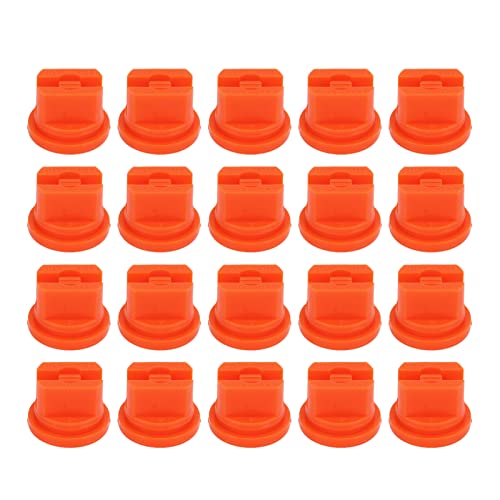 XIASABA 20 Stück Flachstrahl-Sprühspitze, Hochdruck-Kunststoff-Landwirtschaftssprühdüse für Pflanzendrohne, Orange (Orange) von XIASABA