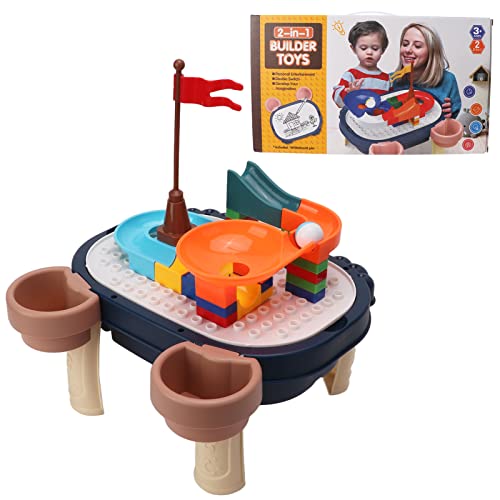 XIASABA 6 in 1 Baustein Tabelle Multi -Kinder -Aktivitätstabelle für Kleinkinder Lerngebäude Schreibtisch von XIASABA